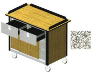 Lakeside 690-40 GRSAN Food Cart w/ Drawers, 44 1/2"L x 24 1/2"W x 37 3/4"H, Gray
