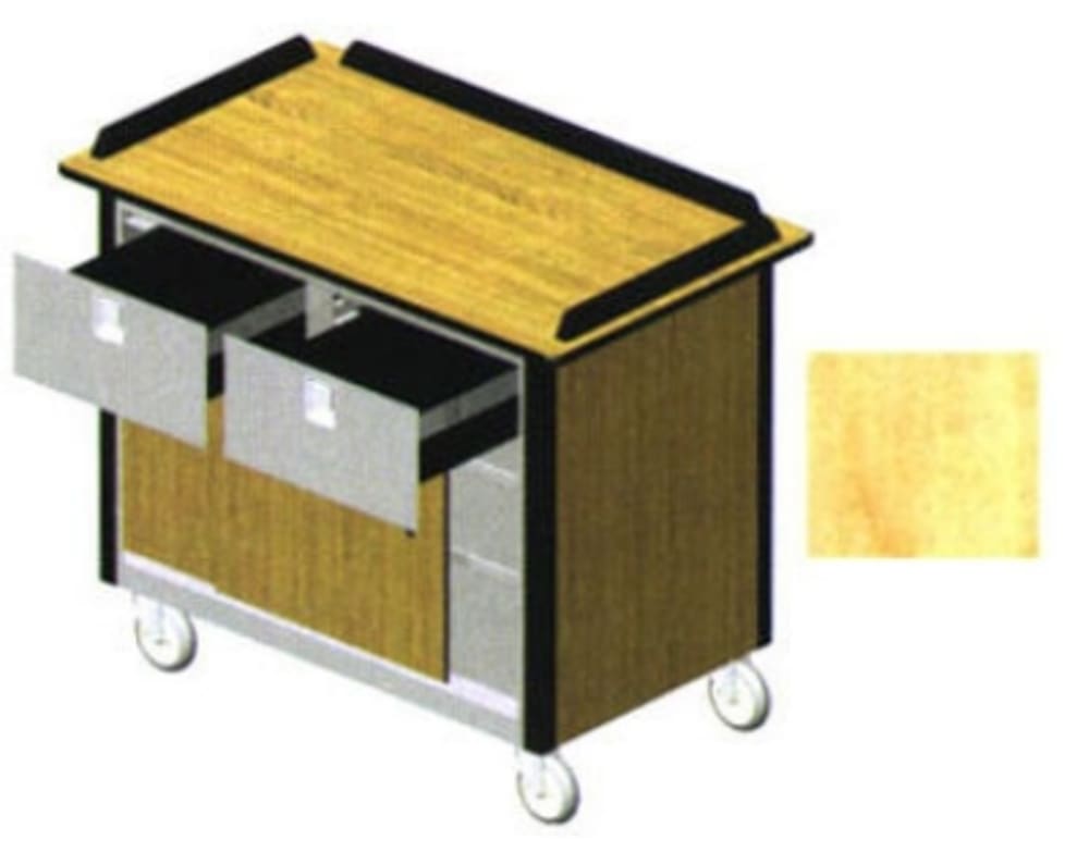 Lakeside 690-40 HRMAP Food Cart w/ Drawers, 44 1/2"L x 24 1/2"W x 37 3/4"H, Hard Rock Maple