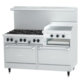 Garland X60-6R24RR 60" 6 Burner Sunfire Gas Range w/ Griddle/Broiler & (2) Standard Ovens