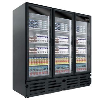 Kool-It LX-74RB 78 3/4" Three Section Glass Door Merchandiser, (3) Left/Right Hinge Doors, 115v