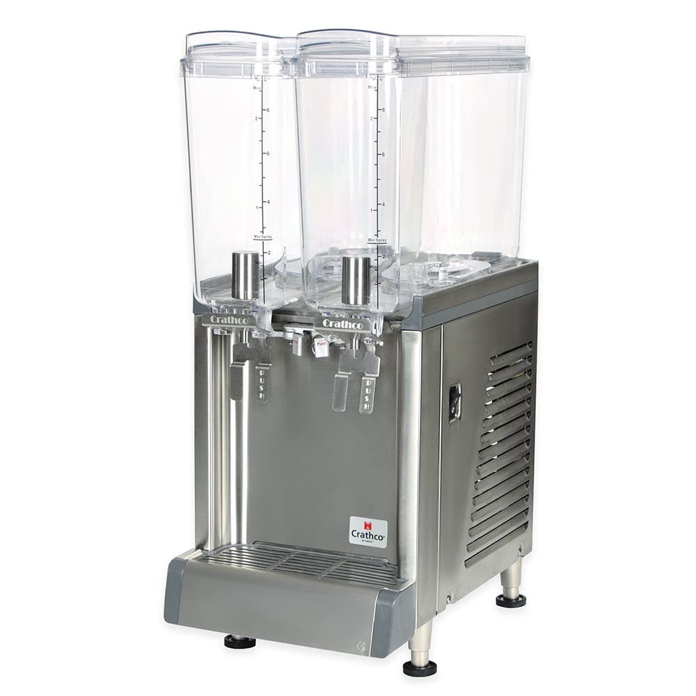Crathco CS-2E-16 Refrigerated Drink Dispenser w/ (2) 2 2/5 gal Bowls, Pre Mix, 120v
