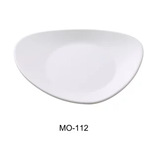 Yanco MO-112 Moderne 12" Triangle Plate, White, Melamine, Pack of 12