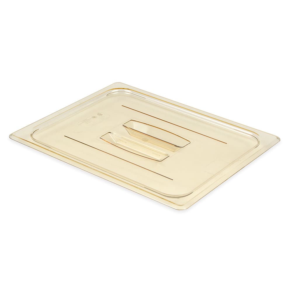 Cambro 20HPCH150 H-Pan Food Pan Cover - Half Size, Flat, Handle, Non-Stick, Amber - Image 2