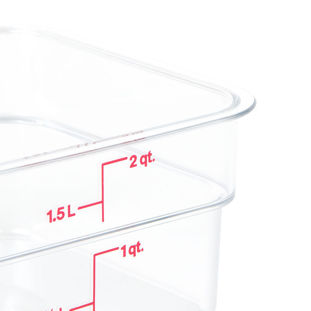 Cambro 2SFSCW135 Camwear® 2 qt. Clear Polycarbonate Food Storage Container  