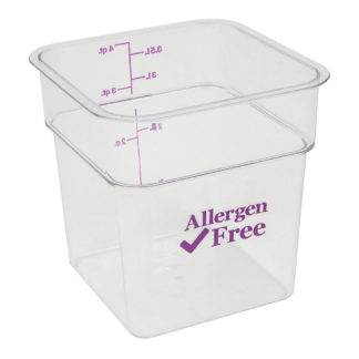 Cambro 4SFSCW441 4 qt CamSquare Food Container - Allergen-Free, Polycarbonate, Clear