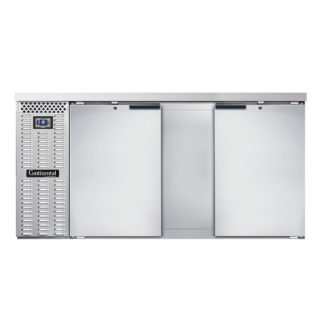 Continental BB69SNSS 69" Bar Refrigerator - 2 Swinging Solid Doors, Stainless Steel, 115v