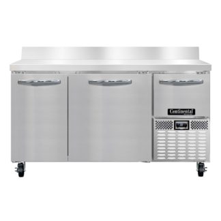 Continental RA60NBS 60" Worktop Refrigerator w/ (3) Sections, 115v