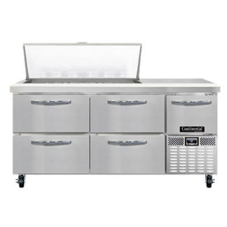 Continental RA68N18M-D 68" Pizza Prep Table w/ Refrigerated Base, 115v
