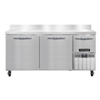 Continental RA68NBS 68" Worktop Refrigerator w/ (3) Sections, 115v