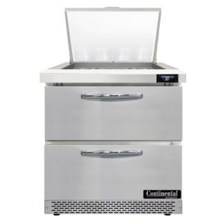 Continental SW32N12M-FB-D 32" Sandwich/Salad Prep Table w/ Refrigerated Base, 115v