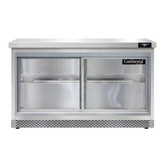 Continental SW48NSGD-FB 48" Worktop Refrigerator w/ (2) Sections, 115v