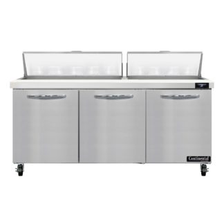 Continental SW72N18 72" Sandwich/Salad Prep Table w/ Refrigerated Base, 115v