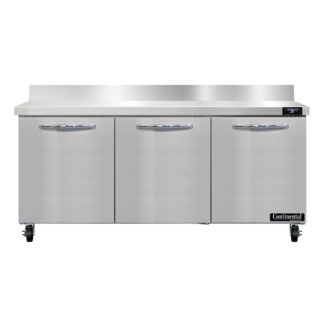 Continental SW72NBS 72" Worktop Refrigerator w/ (3) Sections, 115v