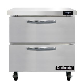 Continental SWF32N-D 32" W Work Top Freezer w/ (1) Section & (2) Drawers, 115v