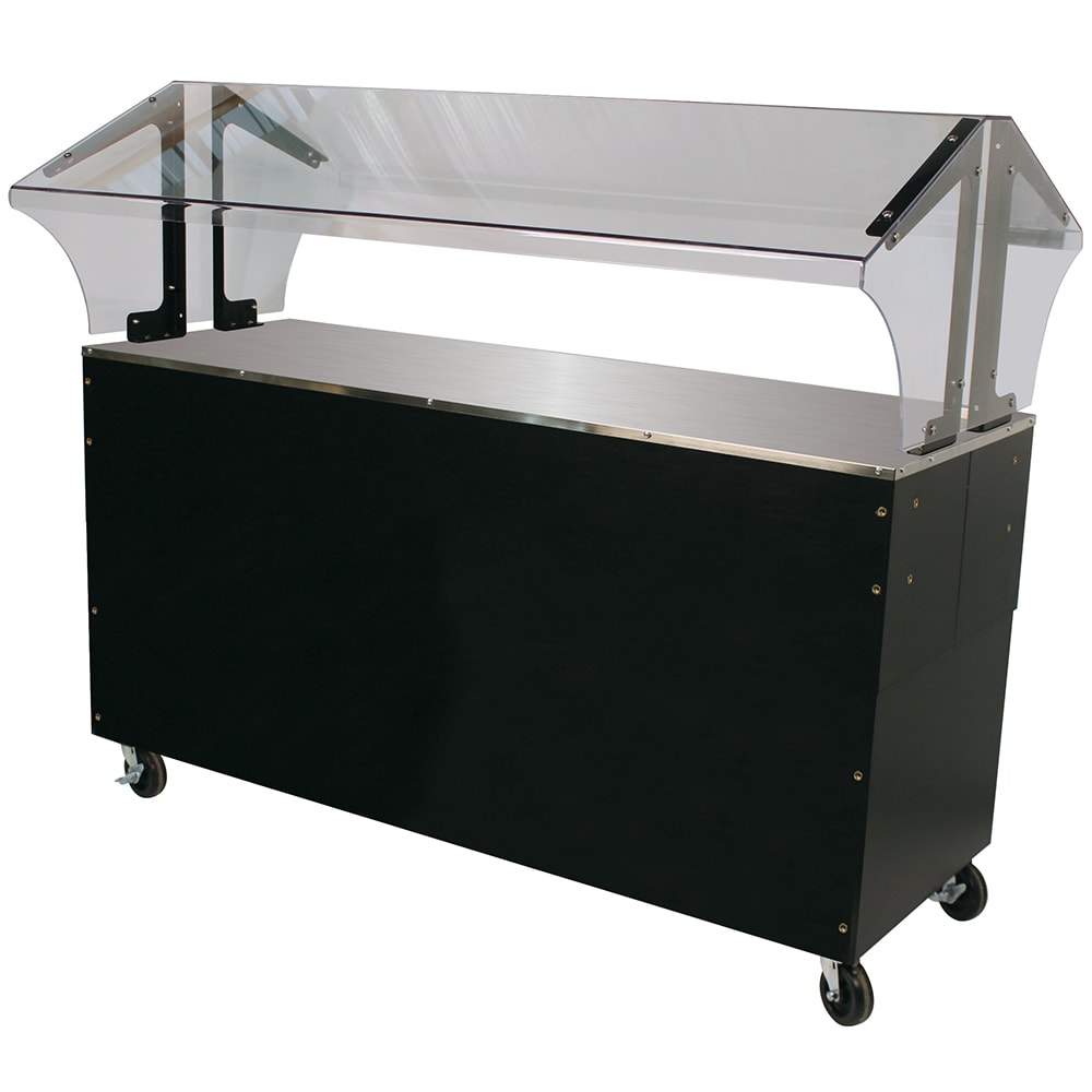 Advance Tabco B4-STU-B-SB 62 7/16" Mobile Food Bar w/ Enclosed Base & Stainless Top, Black