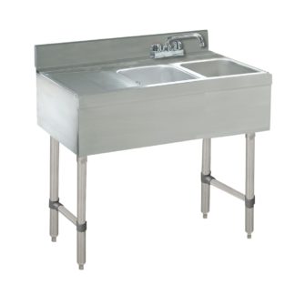 Advance Tabco CRB-32R 36" 2 Compartment Sink w/ 10"L x 14"W Bowl, 10" Deep