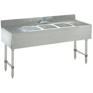 Advance Tabco CRB-73C 84" 3 Compartment Sink w/ 10"L x 14"W Bowl, 10" Deep