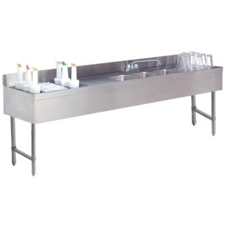 Advance Tabco CRC-84C-L 96" 4 Compartment Sink w/ 10"L x 14"W Bowl, 10" Deep