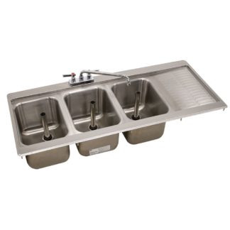 Advance Tabco DBS-43L 48" 3 Compartment Sink w/ 10"L x 14"W Bowl, 10" Deep
