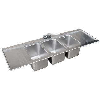 Advance Tabco DBS-53C 60" 3 Compartment Sink w/ 10"L x 14"W Bowl, 10" Deep