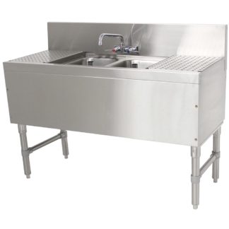 Advance Tabco PRB-19-42C 48" 2 Compartment Sink w/ 10"L x 14"W Bowl, 10" Deep