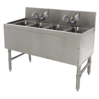Advance Tabco PRB-19-44C 48" 4 Compartment Sink w/ 10"L x 14"W Bowl, 10" Deep