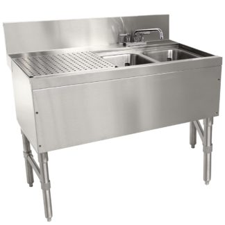 Advance Tabco PRB-24-42R 48" 2 Compartment Sink w/ 10"L x 14"W Bowl, 10" Deep