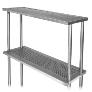Advance Tabco PRDO-44 44" Double Table Mounted Overshelf for Large Station, Stainless