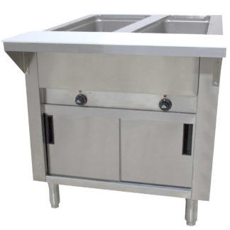 Advance Tabco SW-2E-120-DR 31 13/16" Hot Food Table w/ (2) Wells & Cutting Board, 120v