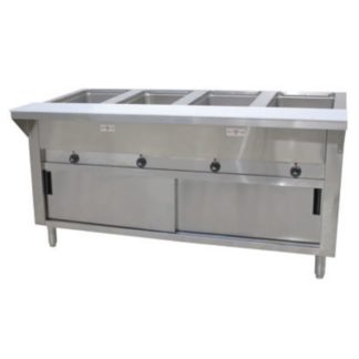 Advance Tabco SW-4E-120-DR 62 3/8" Hot Food Table w/ (4) Wells & Cutting Board, 120v