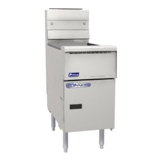 Pitco SSH55T Gas Fryer - (2) 25 lb Vats, Floor Model