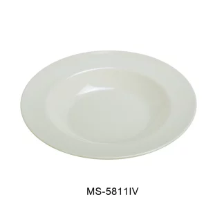 Yanco MS-5811IV Mile Stone Pasta Bowl, 16 Oz Capacity, 1.5" Height, 11" Diameter, Melamine, Ivory Color, Pack of 24