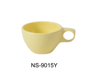 Yanco NS-9015Y Short Coffee/Tea Cup, 7 Oz Capacity, Melamine, 2.25" Height, 3.5" Diameter, Yellow Color, Pack of 48