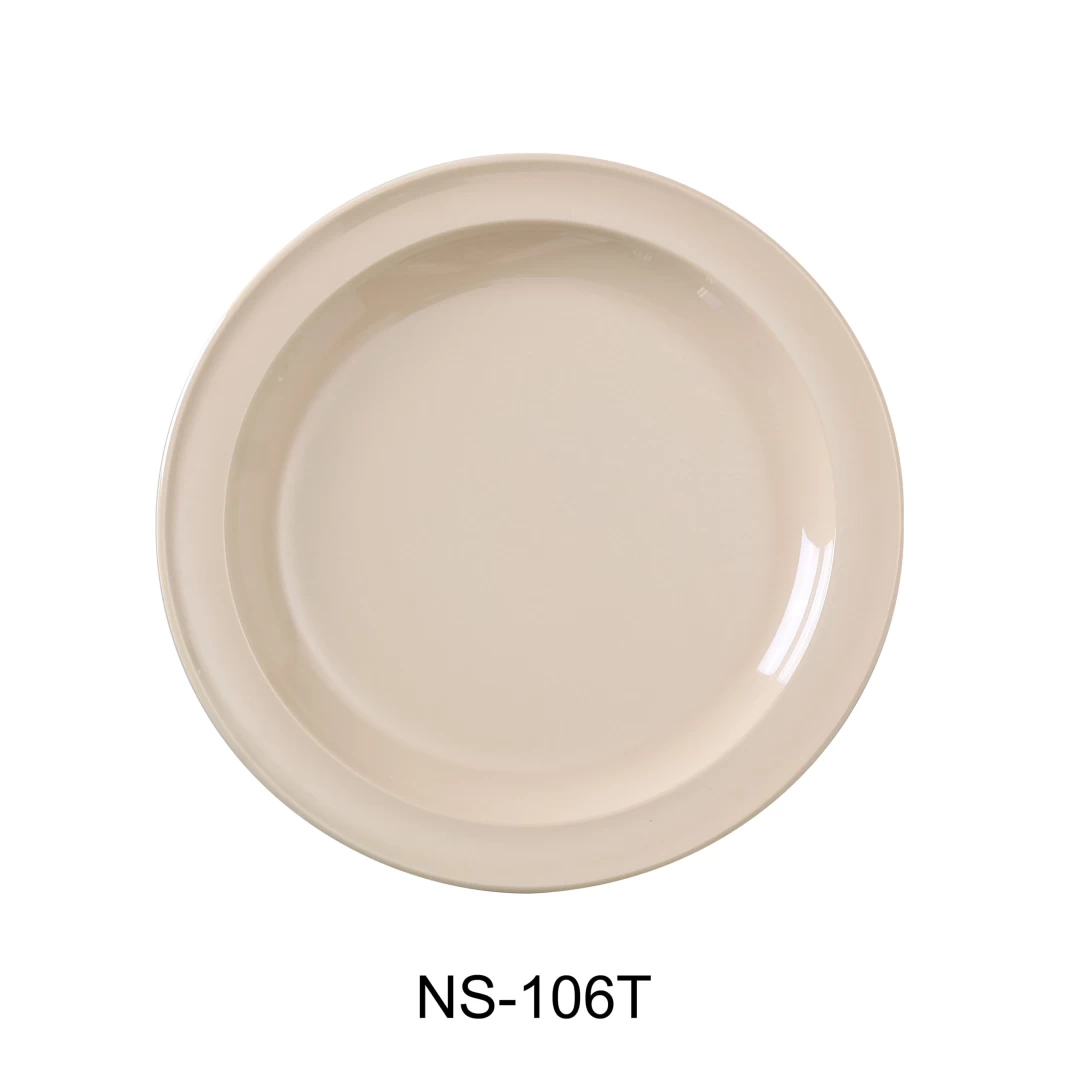 Yanco NS-106T Nessico Round Plate, 6.5" Diameter, Melamine, Tan Color, Pack of 48