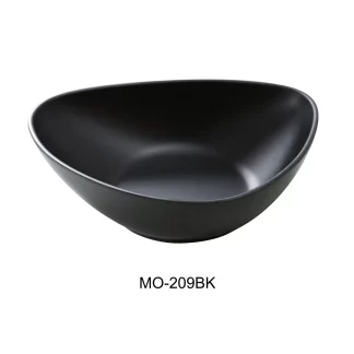 Yanco MO-209BK Moderne 9" Deep Triangle/Soup Plate, 36 Oz, Black, Melamine, Pack of 24