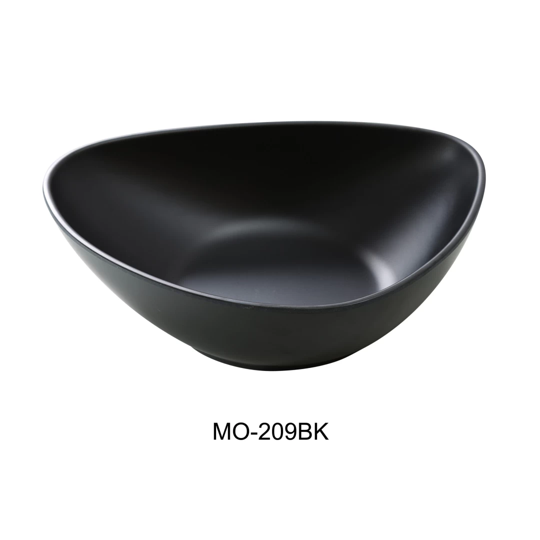 Yanco MO-209BK Moderne 9" Deep Triangle/Soup Plate, 36 Oz, Black, Melamine, Pack of 24