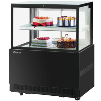 Turbo Air TBP36-46FN-B 35 3/8" Full Service Bakery Case w/ Straight Glass - (2) Levels, 115v