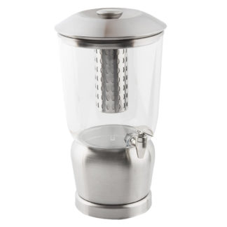 Tablecraft 75 2 1/2 gal Beverage Dispenser w/ Infuser & Ice Tube - Stainless Base