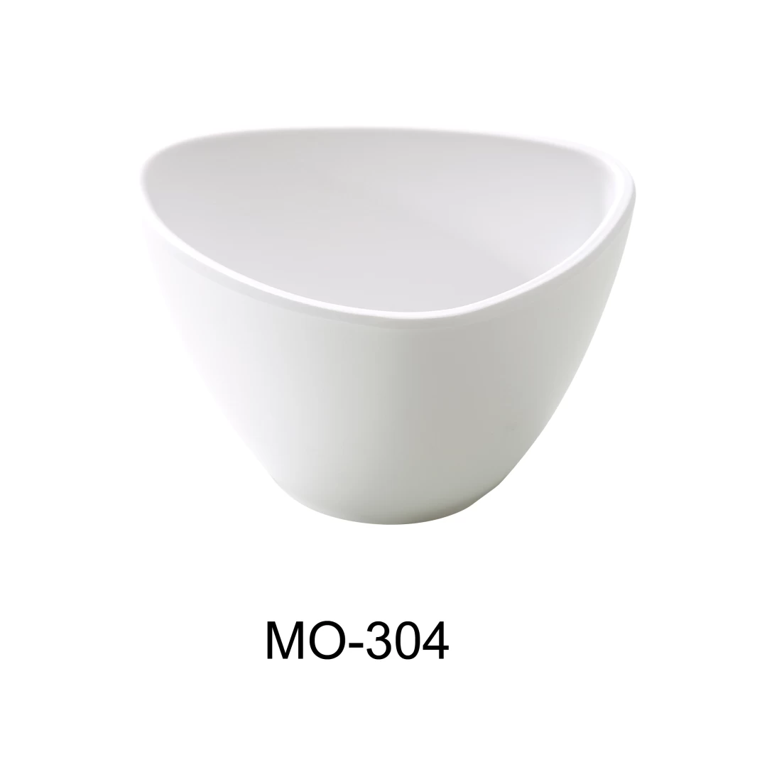 Yanco MO-304 Moderne 4" Triangle Bowl 8 Oz,White, Melamine, Pack of 48