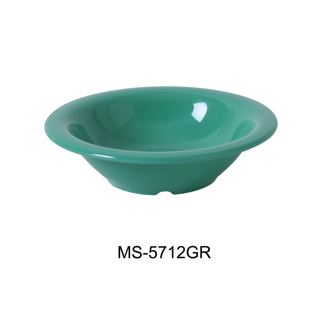 Yanco MS-5712GR Mile Stone Soup Bowl, 12 Oz Capacity, 1.75" Height, 7.25" Diameter, Melamine, Green Color, Pack of 48