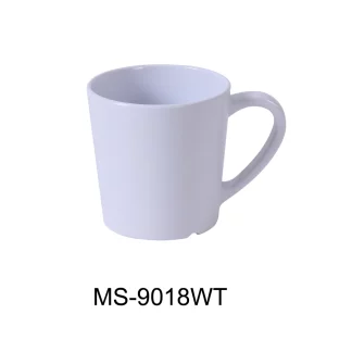 Yanco MS-9018WT Mile Stone Coffee/Tea Mug/Cup, 7 Oz Capacity, 3" Height, 3" Diameter, Melamine, White Color, Pack of 48