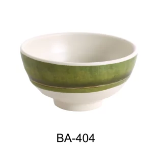 Yanco BA-404 Bamboo Style Collection, 4.5" Rice Bowl, 10 Oz, Round, 2.5" Height, Melamine, Pack of 48