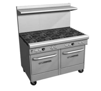Southbend 4484EE-2CL 48" 4 Burner Gas Range w/ Charbroiler & (2) Space Saver Ovens