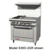Southbend S36D-3T 36" Gas Range w/ Full Griddle, Standard Oven