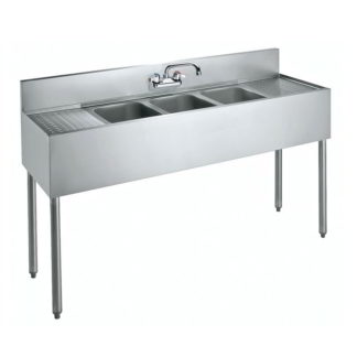 Krowne CS-1872 72" 3 Compartment Sink w/ 10"W x 14"L Bowl, 10" Deep
