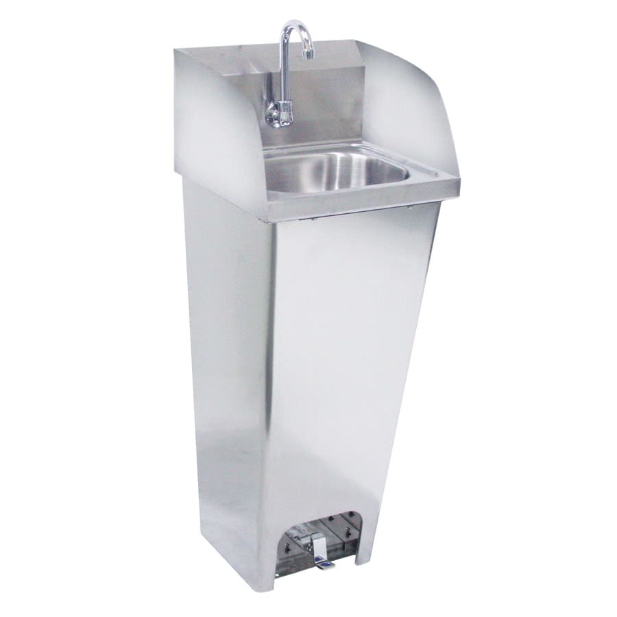 Krowne HS-40 Pedestal Commercial Touchless Hand Sink w/ 12 1/2"L x 9 3/4"W x 6"D, Side Splashes
