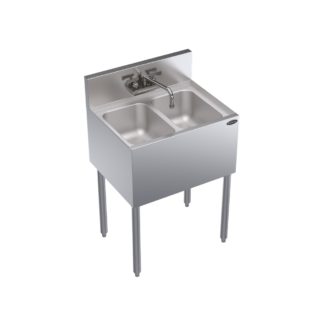 Krowne KR19-22C 24" 2 Compartment Sink w/ 10"W x 14"L Bowl, 10" Deep