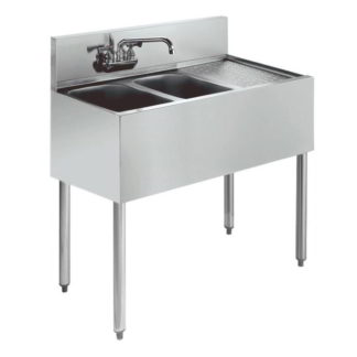 Krowne KR19-32L 36" 2 Compartment Sink w/ 10"W x 14"L Bowl, 10" Deep