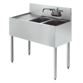 Krowne KR19-42R 48" 2 Compartment Sink w/ 10"W x 14"L Bowl, 10" Deep