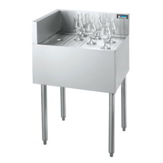 Krowne KR19-C18L Under Bar Freestanding Drainboard - 6 1/2" Back Splash on Rear/Left, 18" x 19"